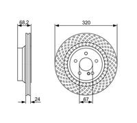 2x Disco de freno ventilado 0 986 479 654 BOSCH para MERCEDES-BENZ CLS CLASE E