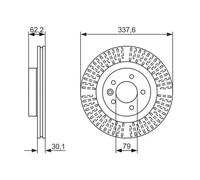 2x Disco de freno ventilado 0 986 479 705 BOSCH para LAND ROVER DISCOVERY III