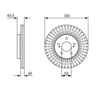 2x Disco de freno ventilado 0 986 479 787 BOSCH para SUZUKI KIZASHI