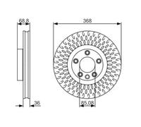 2x Disco de freno ventilado 0 986 479 A33 BOSCH para VW PORSCHE