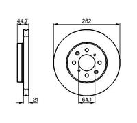 2x Disco de freno ventilado 0 986 479 B23 BOSCH para ROVER HONDA