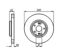 Disco de freno BOSCH 0 986 479 B47 delantero, ventilado , altamente carbonizado, 1 Pieza