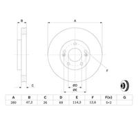 Disco de freno BOSCH 0 986 479 C13 delantero, ventilado , 1 Pieza