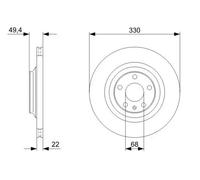 2x Disco de freno ventilado 0 986 479 C64 BOSCH para AUDI A6 C6 A6 C6 Avant