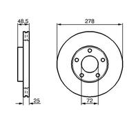 2x Disco de freno ventilado 0 986 479 C68 BOSCH para MAZDA 5 3 Sedán 3