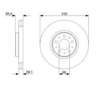2x Disco de freno ventilado 0 986 479 C85 BOSCH