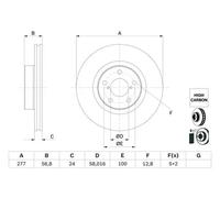 Disco de freno BOSCH 0 986 479 E69 delantero, ventilado , altamente carbonizado, 1 Pieza