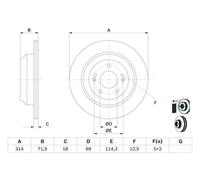 Disco de freno BOSCH 0 986 479 F43 trasero, ventilado , 1 Pieza