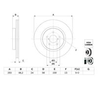 Disco de freno BOSCH 0 986 479 H28 delantero, ventilado , altamente carbonizado, 1 Pieza