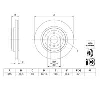 2x Disco de freno ventilado 0 986 479 J99 BOSCH para TESLA MODEL S