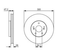 2x Disco de freno ventilado 0 986 479 R47 BOSCH para HONDA ACCORD VII