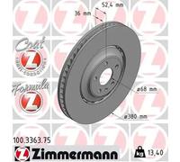 2x Disco de freno ventilado 100.3363.75 ZIMMERMANN para AUDI A8 D4 Q5