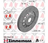 2x Disco de freno ventilado 100.3367.70 ZIMMERMANN para AUDI SEAT CUPRA