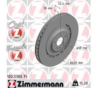 2x Disco de freno ventilado 100.3380.75 ZIMMERMANN para AUDI A7 Sportback A6 C7