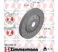 2x Disco de freno ventilado 100.3382.70 ZIMMERMANN para AUDI A6 C7 Avant