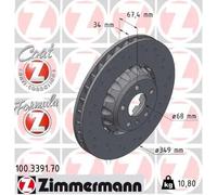 2x Disco de freno ventilado 100.3391.70 ZIMMERMANN para AUDI A6 Allroad C8
