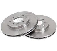 2x Disco de freno ventilado 17536 A.B.S. para HONDA CIVIC VII Hatchback