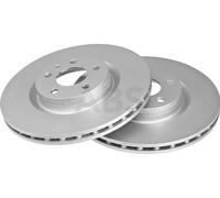 2x Disco de freno ventilado 18234 A.B.S. para FIAT 500L
