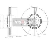 Lote de 2 Disco de freno MAXGEAR 19-2336 para OE 31277342 - 31471034 - 31410568