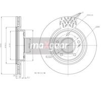 2x Disco de freno ventilado 19-2393 MAXGEAR para MITSUBISHI GRANDIS