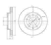 2x Disco de freno ventilado 23-0347 METELLI para MAZDA FORD USA