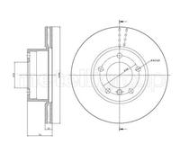 2x Disco de freno ventilado 23-0396C METELLI para BMW 5 5 Touring