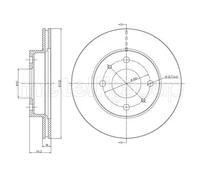 2x Disco de freno ventilado 23-0457 METELLI para NISSAN ALMERA I Hatchback