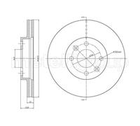 2x Disco de freno ventilado 23-0550C METELLI para RENAULT LAGUNA I SAFRANE I