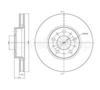 2x Disco de freno ventilado 23-0560C METELLI para VOLVO S80 I V70 II S60 I