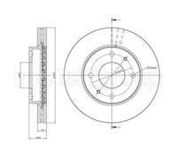 2x Disco de freno ventilado 23-0591 METELLI para HYUNDAI ELANTRA III MATRIX