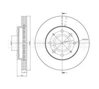 2x Disco de freno ventilado 23-0652 METELLI para MITSUBISHI KIA HYUNDAI