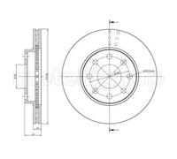 Disco De Freno Metelli 23-0790C para Chevrolet Daewoo Eje Delantero