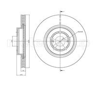 2x Disco de freno ventilado 23-0854C METELLI para TOYOTA AVENSIS Station Wagon