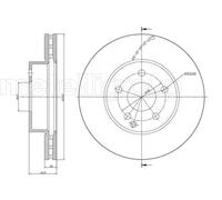 2x Disco de freno ventilado 23-0935C METELLI para MERCEDES-BENZ CLASE C T-Model