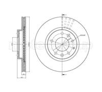 2x Disco de freno ventilado 23-0961C METELLI para MAZDA MX-5 III