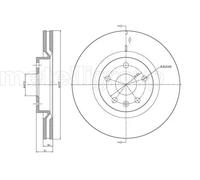 2x Disco de freno ventilado 23-1007C METELLI para SAAB OPEL