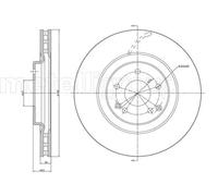 METELLI 2x Disco de Freno Delantero Ø330 MM Ventilado para Mercedes-benz CLK