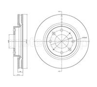 2x Disco de freno ventilado 23-1078C METELLI para KIA CERATO I Sedán