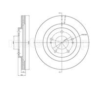 2x Disco de freno ventilado 23-1099 METELLI para MITSUBISHI PAJERO PININ I
