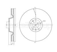 2x Disco de freno ventilado 23-1102C METELLI para AUDI VW