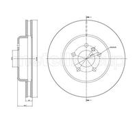 2x Disco de freno ventilado 23-1268C METELLI para BMW 5 6 Descapotable 6 Coupé 7