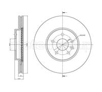 Disco De Freno Metelli 23-1507C para Opel Chevrolet Eje Delantero
