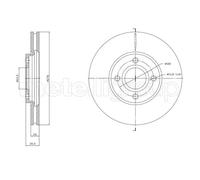 Disco De Freno Metelli 23-1768C para Ford Eje Delantero