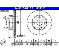 2x Disco de freno ventilado 24.0118-0113.1 ATE para MAZDA 323 S IV 323 C IV