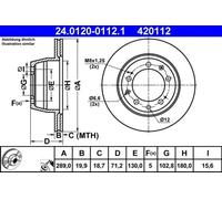 2x Disco de freno ventilado 24.0120-0112.1 ATE para PORSCHE 924 944 928
