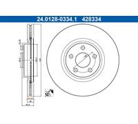 2x Disco de freno ventilado 24.0128-0334.1 ATE