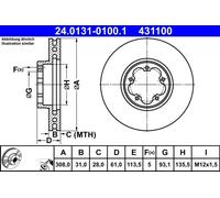 ATE Discos de freno para FORD: Transit/Tourneo (Ref: 24.0131-0100.1)