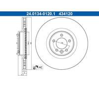 2x Disco de freno ventilado 24.0134-0120.1 ATE