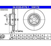 Disco de freno ATE Power Disc 24.0330-0176.1, 1 Pieza