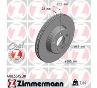 2x ZIMMERMANN Disco de freno Delantero Ø305mm Altura: 62mm Espesor: 28mm Cantidad de Taladros: 6/5 Corona de Agujeros - Ø: 112mm ventilado & disco de freno de dos piezas & Disco de freno de acero